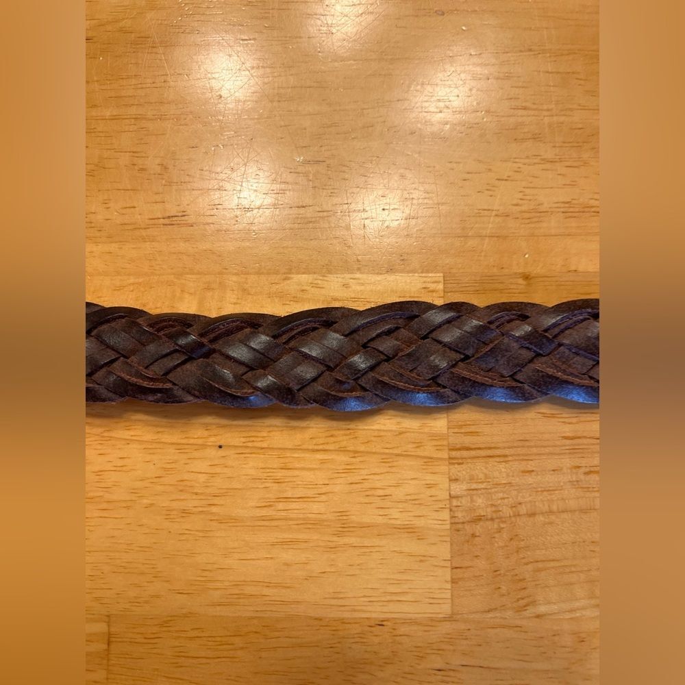 Women's Braided Leather Belt - Brown Unisex 38 inch full boho coastal cowgirl - Picture 7 of 16